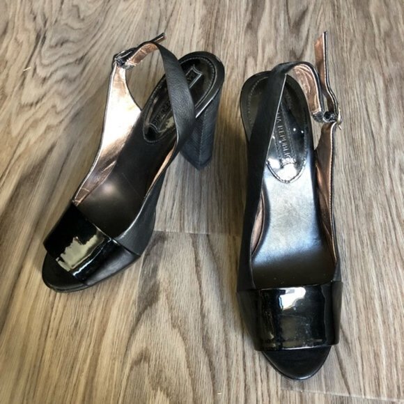 Banana republic leather singleback sandals 4” heel - Picture 1 of 8